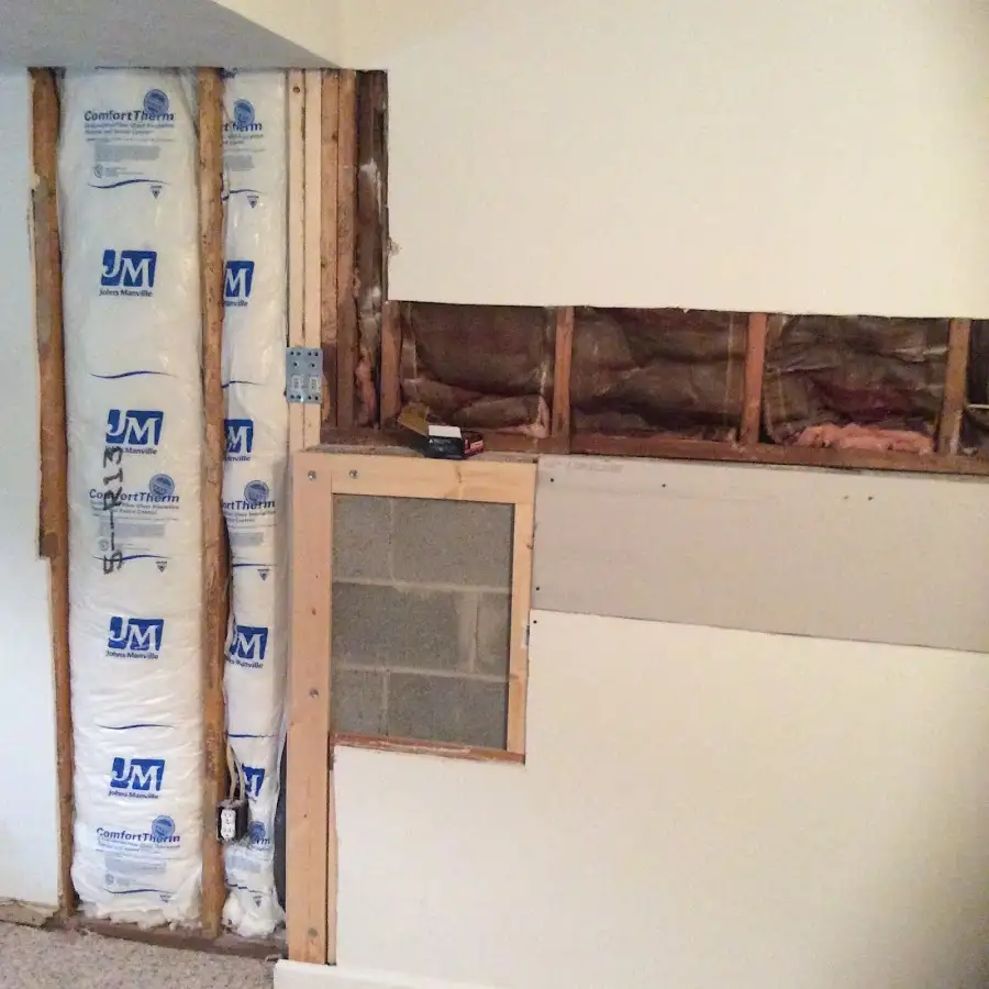 Wall insulation replacement during Contents Cleaning & Restoration in San Luis Obispo